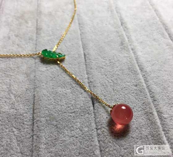 【爱之使者】18金镶嵌爱情果实项链 叶子祖母绿 果子红纹石 超美_祖母绿项链红纹石