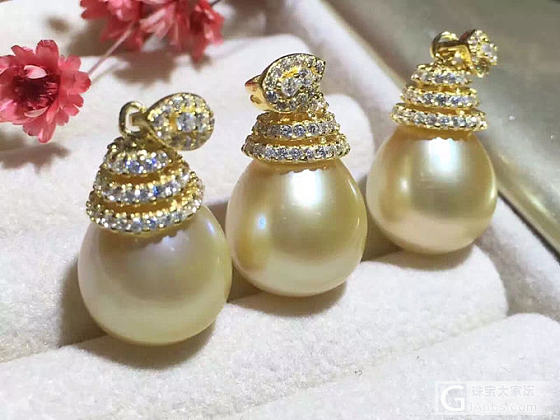 925银镶天然原色南洋金珠吊坠 皮非常好 无瑕镜面光✨仅三枚 先到先得 超值无瑕..._海水珍珠