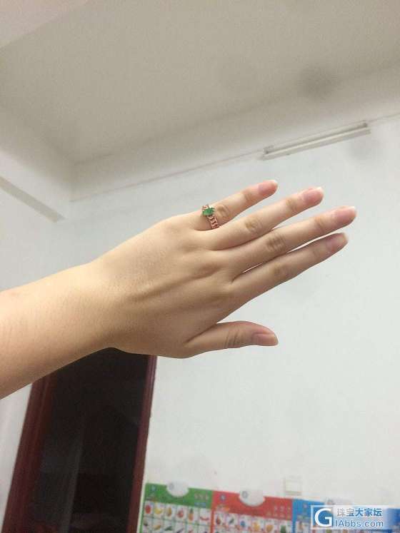 刚镶嵌好的，买家秀_翡翠戒指