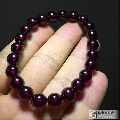 8mm 纯净体 完美紫牙乌石榴石_珠串石榴石