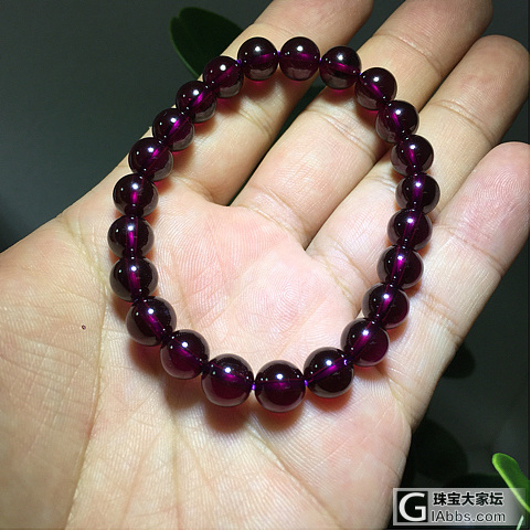 8mm 纯净体 完美紫牙乌石榴石_珠串石榴石