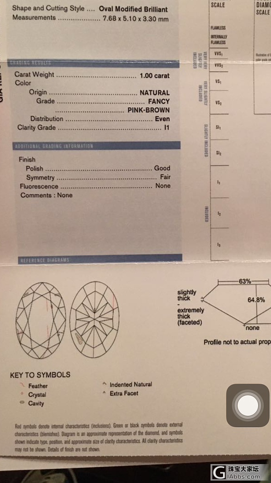 各位大神帮忙看看pink-brown到底是粉钻还是棕钻？这颗钻值多少钱？_彩钻