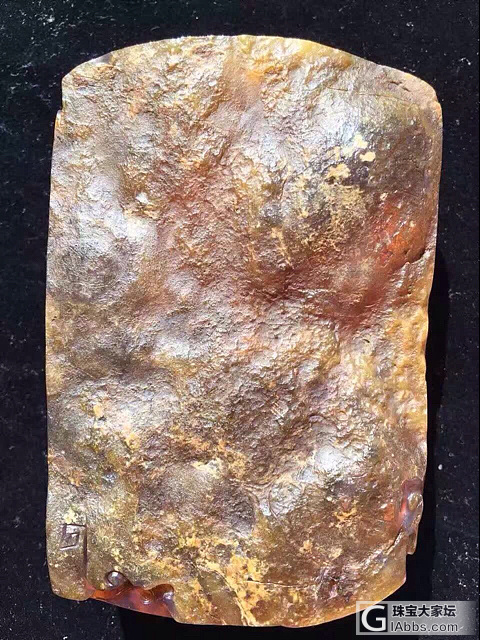 顶级琥珀金棕带皮带蜜霸气龙牌一块_琥珀