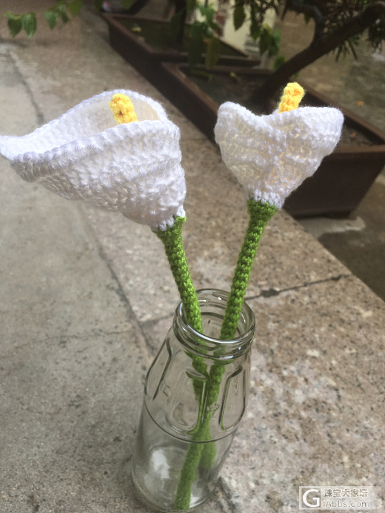 钩针花朵。。最近才开始研究_钩针