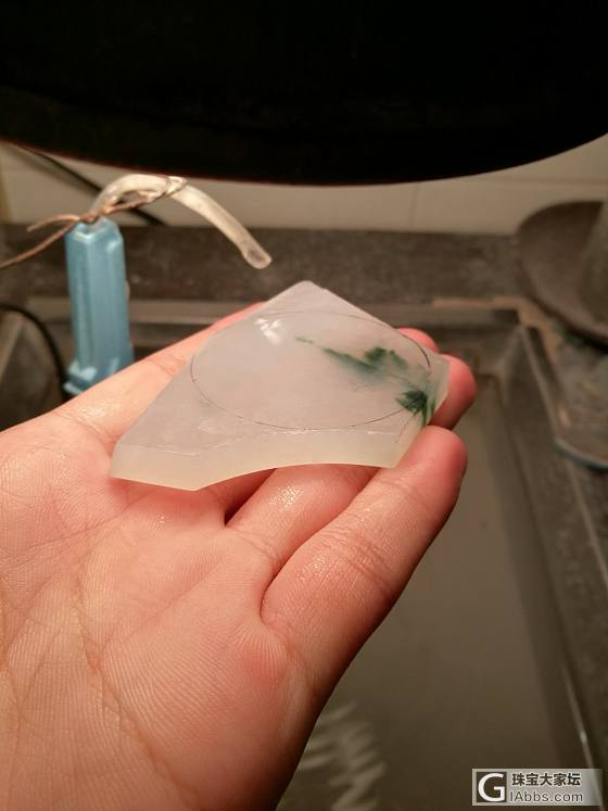 大件完整种水飘彩料_翡翠明料