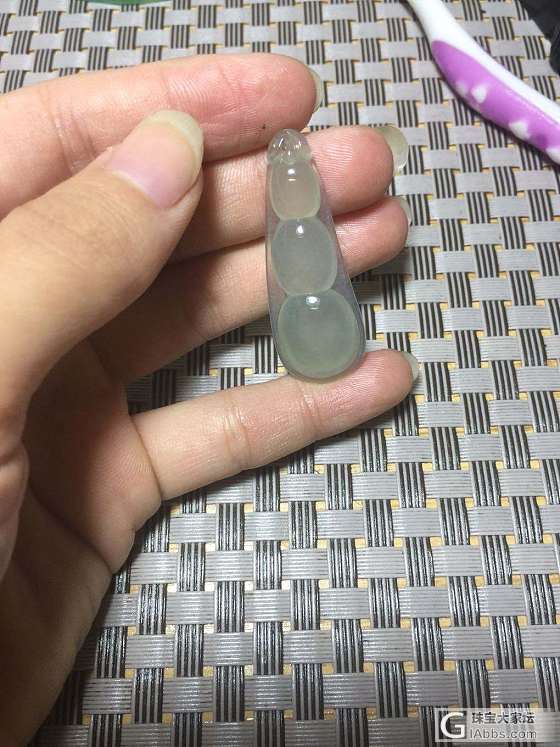 这个豆子种水够老吧！完美四季豆！！有底色！尺寸43.7_16_6.2/mm！中三..._翡翠