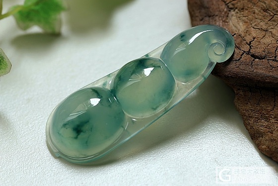 冰种四季豆玉坠豆荚挂件男女款DZ00003_翡翠