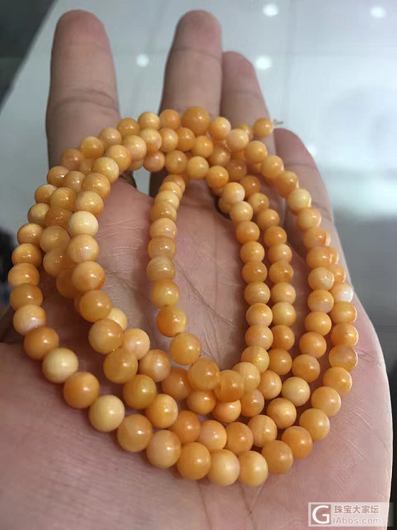 【禅心】天然血硨磲108手串 天然颜色无染色 能量十足 超值推荐_砗磲珠串