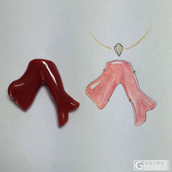 实物与设计稿对比图～_吊坠设计