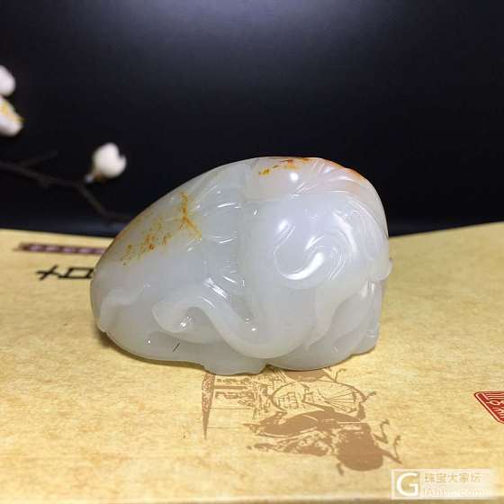 新疆和田玉籽料把件太平有象鸿运当头真皮籽料_和田玉