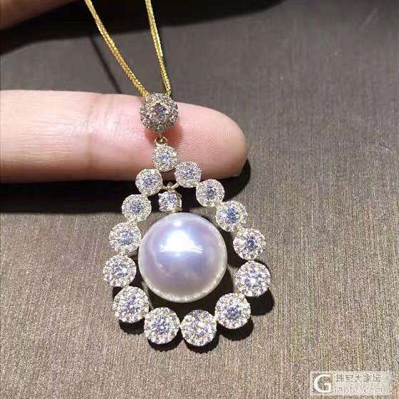 美物！极粉光澳洲白珠吊坠，12-13毫米，正圆强光，几乎无暇_珍珠吊坠