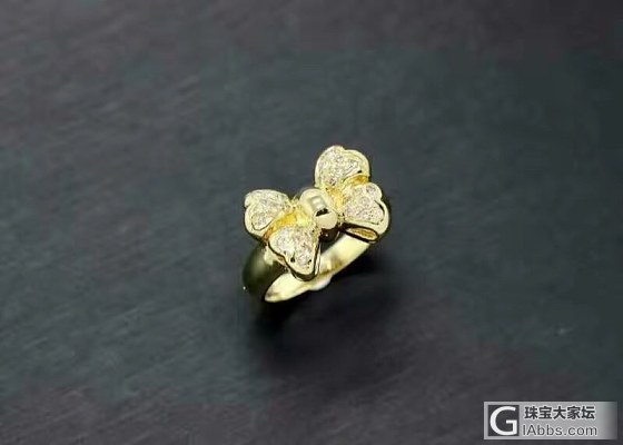 新品推荐：精美漂亮的蝴蝶结18K金钻石戒指！圣诞特惠！_戒指K金