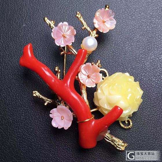 珊瑚多宝胸针 超喜欢这款哈哈_珊瑚多宝胸饰