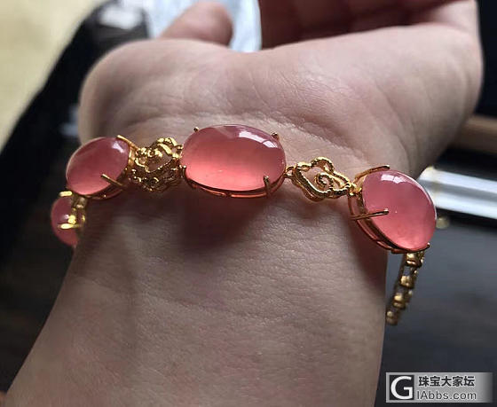【姣好】美艳的红纹石手链 18k金花丝工艺 金色的祥云连接 无白纹_手链红纹石