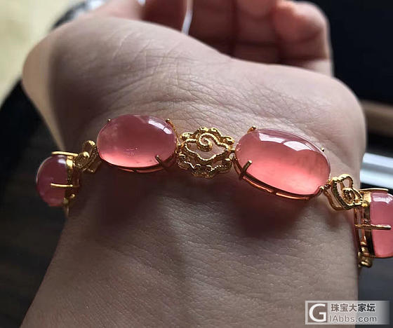 【姣好】美艳的红纹石手链 18k金花丝工艺 金色的祥云连接 无白纹_手链红纹石