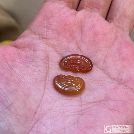 翡翠小如意一对，可以镶锁骨链_挂件翡翠