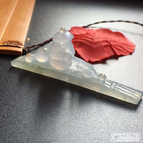 翡翠巧雕——🍃姜太公钓鱼，愿者上钩🍃_玉工翡翠