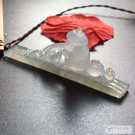 翡翠巧雕——🍃姜太公钓鱼，愿者上钩🍃_玉工翡翠