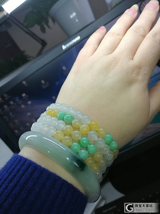晒个珠链，圣诞节入的，算是给自己个圣诞礼物吧_珠串翡翠