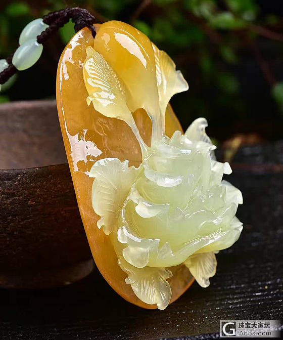 岫玉吊坠，花开富贵，招旺桃花，女神必备，石来运转款，重67尺寸65.48.24/..._挂件岫岩玉吊坠
