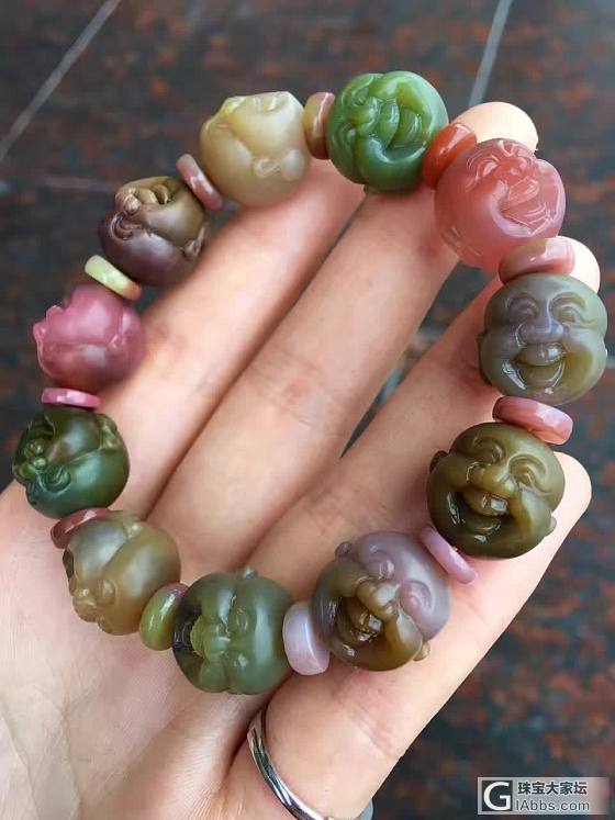 七彩盐源玛瑙   雕工好_玛瑙珠串
