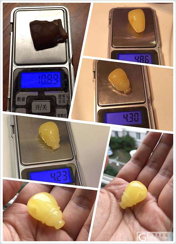 再加条腰线，没台磨，我的手啊……我的呼吸啊……_琥珀蜜蜡打磨