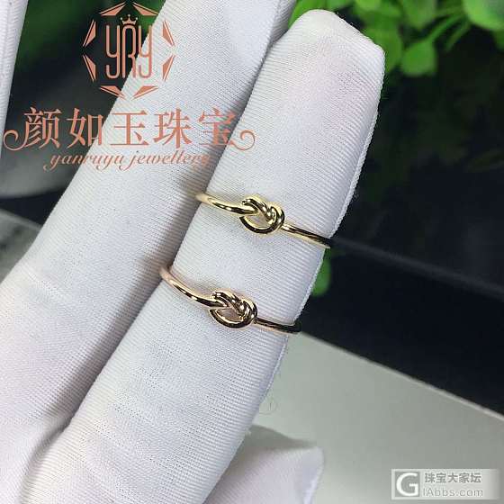 心形结纯18K女戒_戒指颜如玉镶嵌