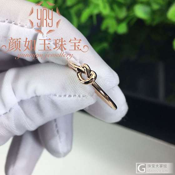 心形结纯18K女戒_戒指颜如玉镶嵌