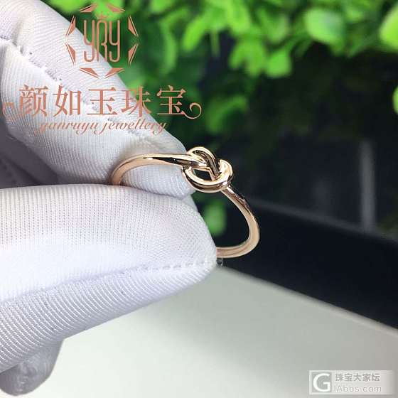 心形结纯18K女戒_戒指颜如玉镶嵌
