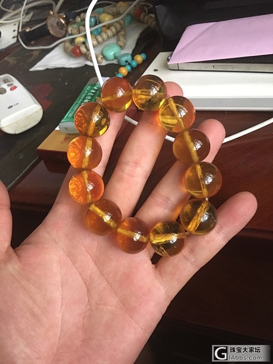 看看我这个缅甸金兰珀咋样哈_琥珀珠串