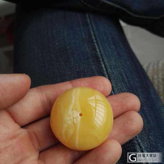 年后回血出一块饱满的蜜蜡平安扣 白花_平安扣蜜蜡