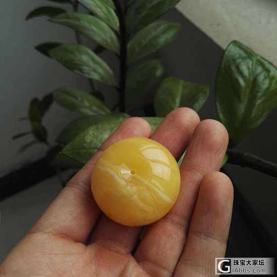年后回血出一块饱满的蜜蜡平安扣 白花_平安扣蜜蜡