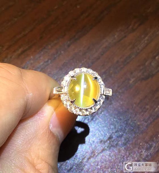 ##中颐天然斯里兰卡金绿猫眼戒指##  4.07ct_戒指猫眼金绿宝石中颐彩色宝石