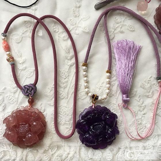 草莓晶 绿幽灵 紫水晶 富贵牡丹花_绿幽灵紫水晶草莓晶挂饰
