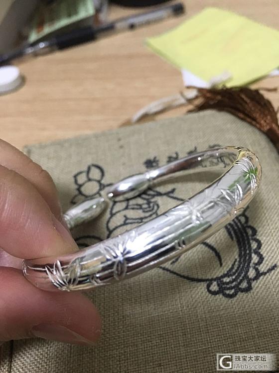 收到陈记的竹子镯子了！尺寸真合适，挺满意的！_手镯银