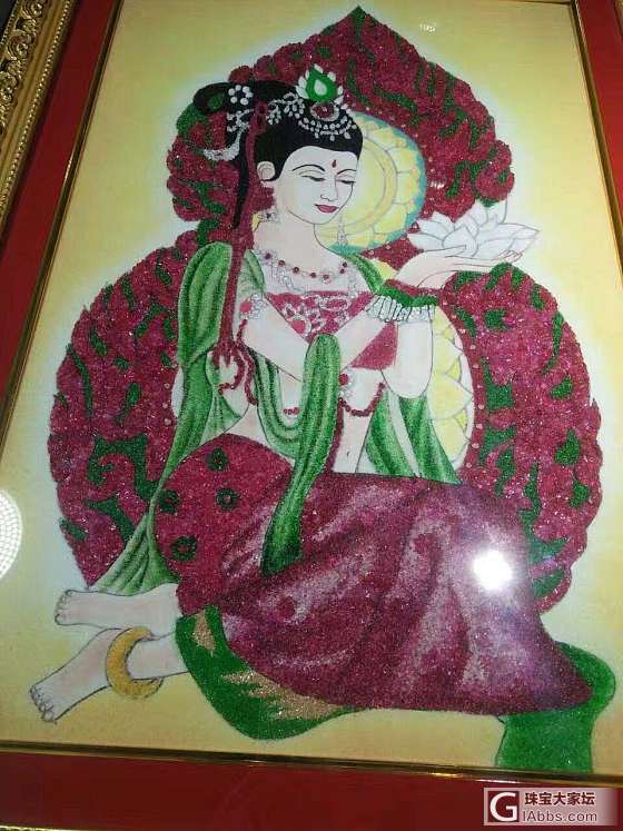 宝石画噢_工艺品尖晶石书画