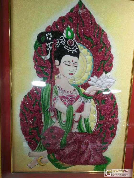 宝石画噢_工艺品尖晶石书画