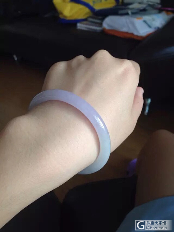 54冰糯紫圆条出闲置_手镯翡翠