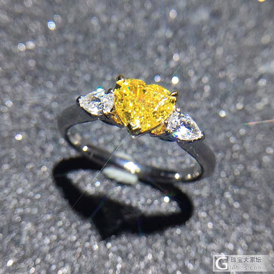 GIA 心形浓彩黄钻 1.01ct 成品现货_戒指彩钻