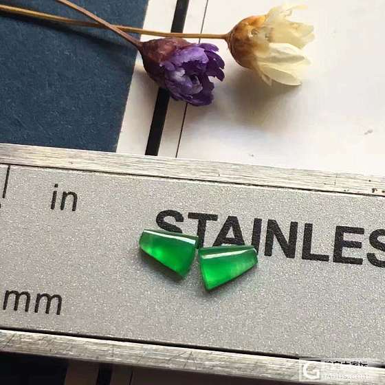 梯形裸石 可镶耳钉_戒面翡翠