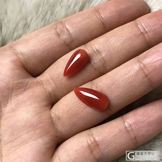 阿卡水滴蛋面一对，紫霞微信1604073048_珊瑚