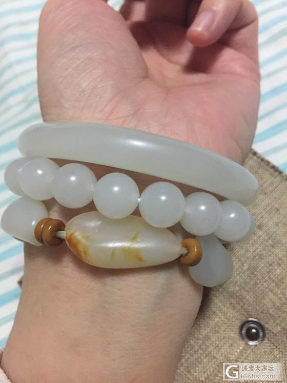 抽风转白籽镯白籽手链_和田玉