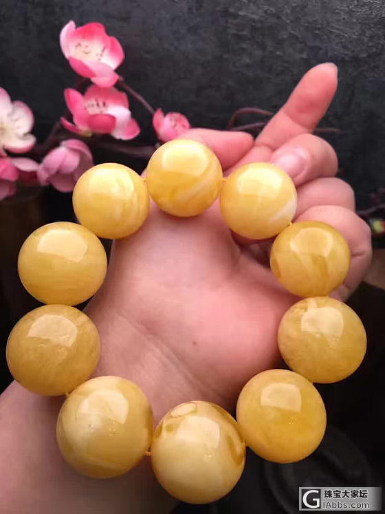 蜜蜡很多   白花很少    稀有矿产    纯天然原矿白花蜜蜡极品大咖款手链 ..._蜜蜡