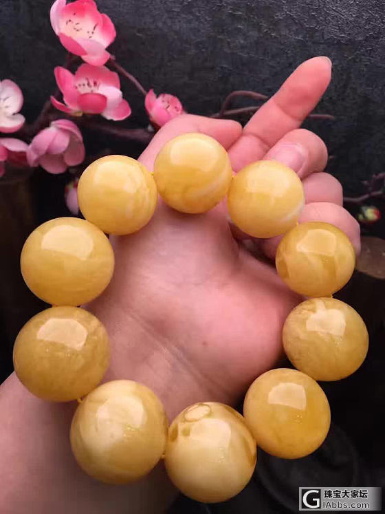 蜜蜡很多   白花很少    稀有矿产    纯天然原矿白花蜜蜡极品大咖款手链 ..._蜜蜡