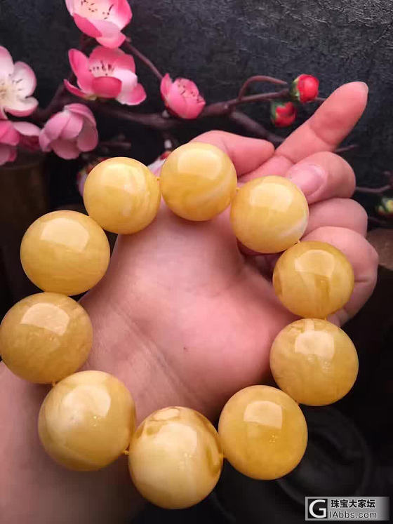 蜜蜡很多   白花很少    稀有矿产    纯天然原矿白花蜜蜡极品大咖款手链 ..._蜜蜡