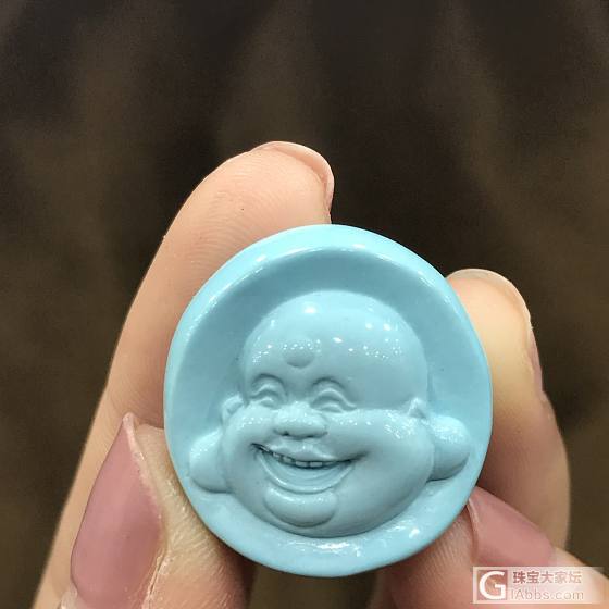 原矿雕刻笑佛_松石挂件