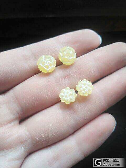 自己做两对耳钉一个戒指面_蜜蜡半成品