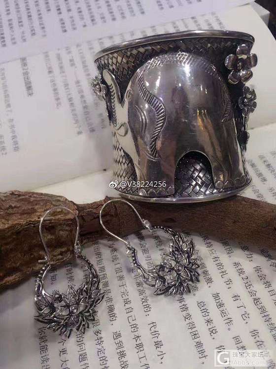 曼谷直发纯银宽版编织豪镯_银