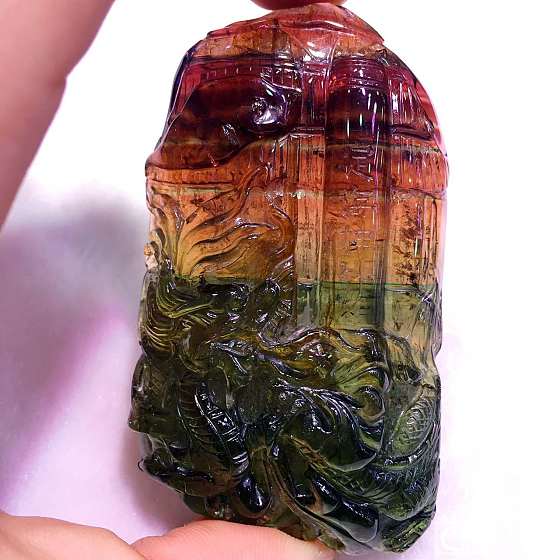 碧玺雕件_挂件碧玺