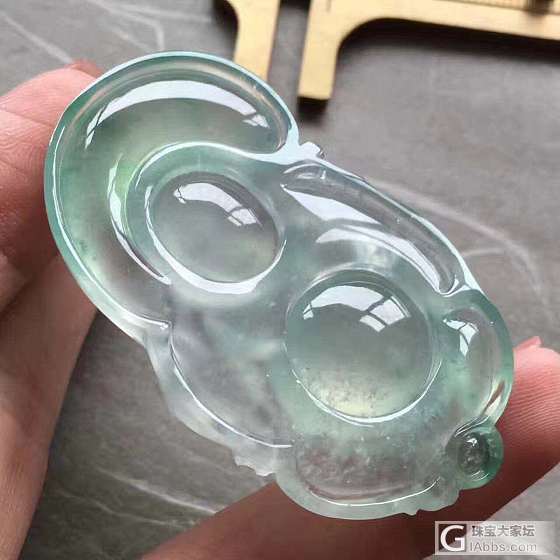 玻璃 布袋佛 甜甜的绿_翡翠
